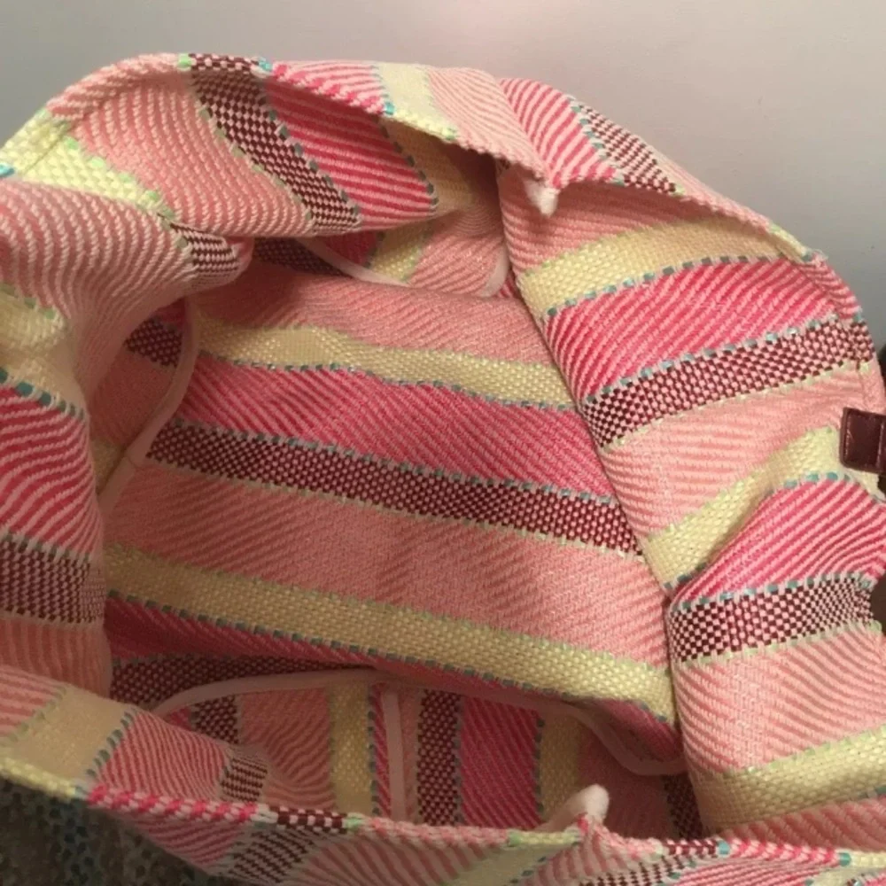 New Anthropologie cotton blend woven tote bag